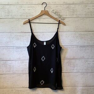 Old Navy Southwestern Boho Beaded Sheer Crop Tank Top Blouse